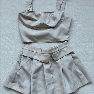 PrettyLittleThing Cream Skirt Set